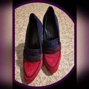 10 Crosby Lane by Derek Lam Suede Pilar Colorblock Loafer Pumps